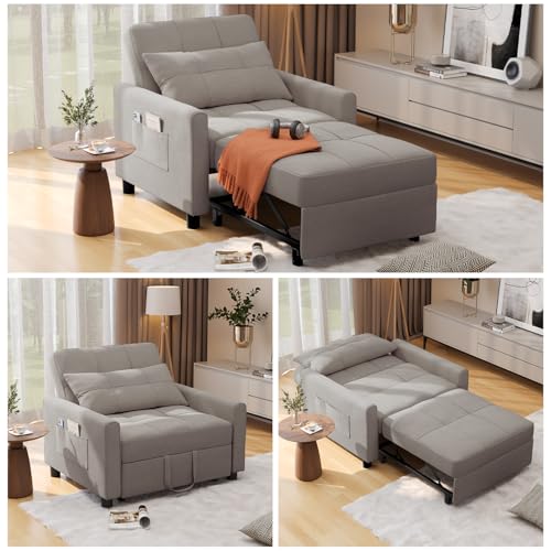 Noelse Sleeper Sofa Chair Bed, Convertible Sofa Chair 3-in-1, Adjustable