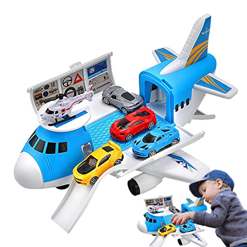 Richolyn Avion Jouet | Grands Avions Jouets pour Tout-Petits - Avion à Friction avec 4 véhicules et 1 hélicoptère Cadeau d'anniversaire pour garçons et Filles Cover