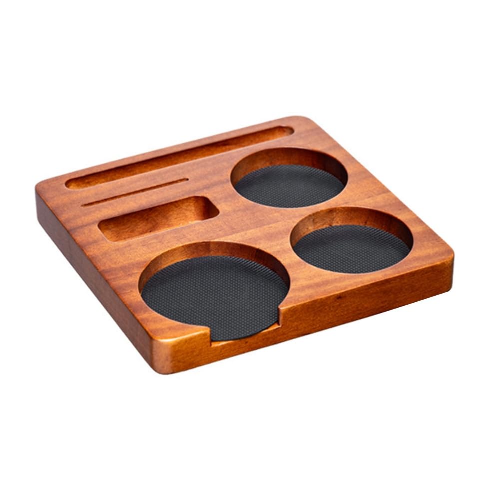 Hndhbfgrt Coffee Tools Epspresso Portafilter Holder with Wood Base and Coffee Tamper Station for 51mm and 58mm Handles