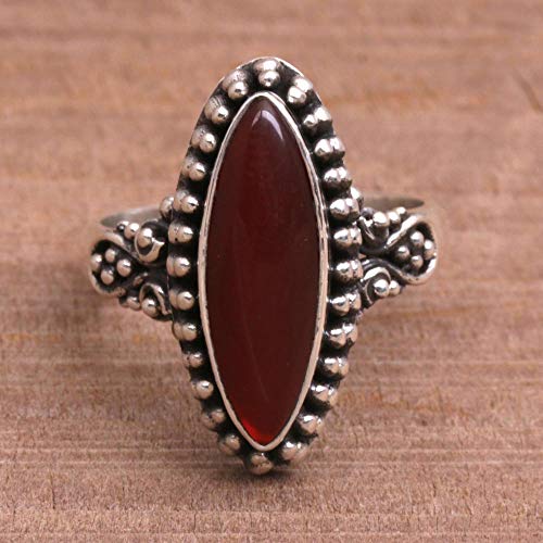 Novica Fire And Courage Sterling Silver Carnelian Ring For Girls Womens #TOP1