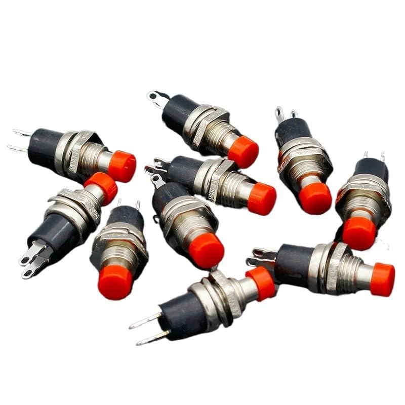 10 Normally Open Momentary Spring Return Pushbutton Switches Red
