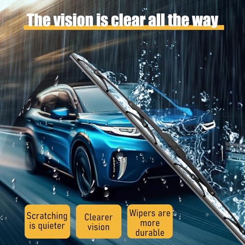 Image of BBTO 16 Pack Wiper Blades 22 Inch Silicone Windshield Wipers | All Season, Durable, Automotive Replacement Wiper Blades, Driver Passenger Side Compatible, for Car Front Windshield U /J Hook
