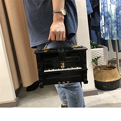 Piano Shaped Purse Handbag Women Crossbody Shoulder Bag Acrylic Unique Novelty Box Shaped Piano Purse Top Handle Clutch Bag4