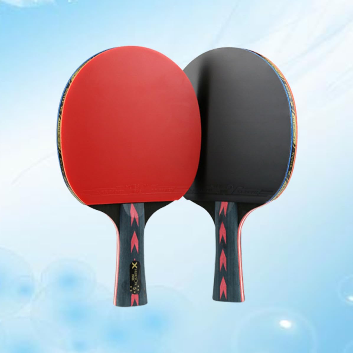 5 Sterne und Superleichtem Griff Tischtennisschläger 2 Stück aus Kohlefaser mit Doppelnoppen und Komfortable Kontrolle für Professionelle Jugendspieler