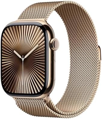 Apple Watch Series 10 GPS + Cellular 46 mm Smartwatch with Gold T...