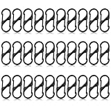 30 Stück S Karabiner, 51mm Doppelkarabiner Karabinerhaken Metall Klettern Carabiner für Reisen Camping Wandern (Schwarz)