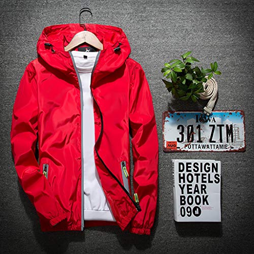 Ymosrh Men's Hooded Waterproof Lightweight Windbreaker Jackets Nylon Wind & Water Resistant Rain Jacket, M-7XL3