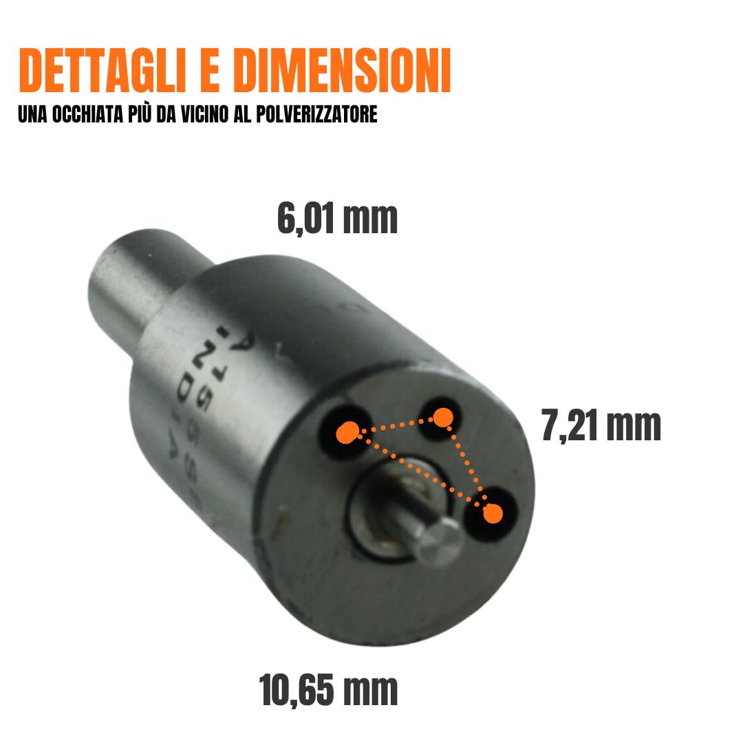 Kit Pompante + Polverizzatore + Valvolina per Motozappe e Motocoltivatori Lombardini Diesel LDA 450 LDA 510 3LD 510 4LD 640 LDA 640 LDA 96 LDA 97 LDA 100 4LD 820 LDA 820