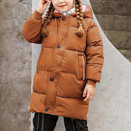 Winter Coats Girls Oversized Long Puffer Jacket with Hood Midweight Down Coat Warm Bubble Jackets Puffy Outerwear2