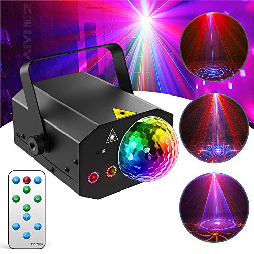Disco Lights, Gvoo RGB LED Party Lights with Sound Activated Function Rotating Ball Lights DJ Lights with Remote Control for Home Outdoor Holidays Dance Parties Birthday