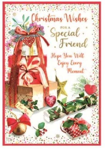 Friend Christmas Card - Festive Female Ladies - Size: 7.5 x 5.25 XFR-G