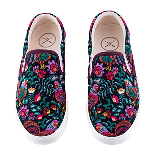 Inkkas - Rooster Slip On Sneaker Canvas Sneaker - Handcrafted Artisan Women's & Men's Casual Shoes4