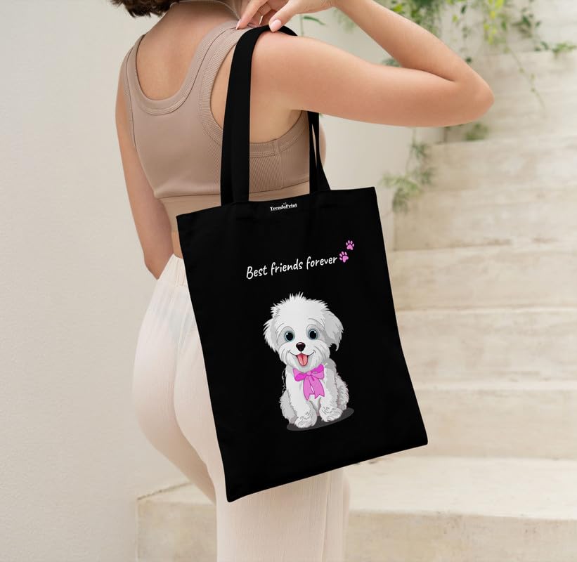 Image of TrendoPrint Reusable Shopping Bag Canvas Tote Bag for Grocery, College, Office & Shoulder Handbag Travel Bag for Men and Women (14x16 inches)
