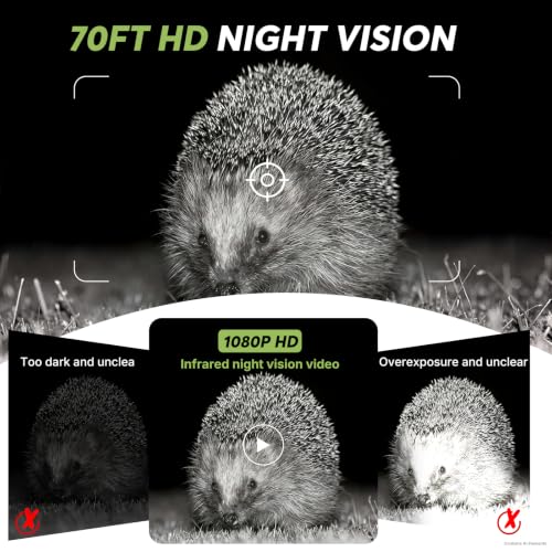 WOSPORTS 2 Pack Mini Trail Camera 1080P 32MP HD Game Camera with 32GB SD Card Wildlife Cameras with Night Vision Motion Activated Waterproof with 4AA Batteries & Card Reader - image 4