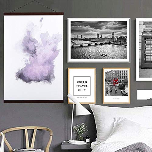 Image of 25x16 25x35 25x38 Poster Frame, Magnetic Light Wood Wooden Frame Hanger for Photo Picutre Canvas Artwork Art Print Wall Hanging (1 Pack, 25 inch, Walnut)