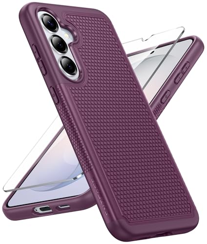 Image of FNTCASE for Samsung Galaxy S26 Plus Case: Military Grade Drop Protection, 14ft Drop Tested, Screen Protector Included, Anti-Slip Anti-Fingerprint Dual Layer Shockproof Phone Case Cover (Burgundy)