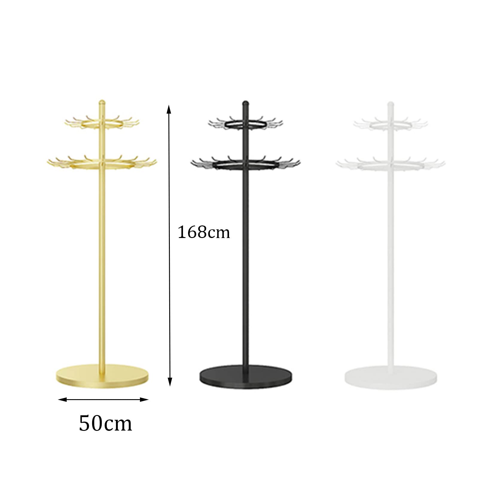 UWYTGF Floor Standing Belt Hanger,Metal Men Closet Display Stand Multifunctional Organizer,Ties Scarf Rack Shawls Purse Display Rack,for Clothing Bedroom Store Retail,Space Savi,Gold