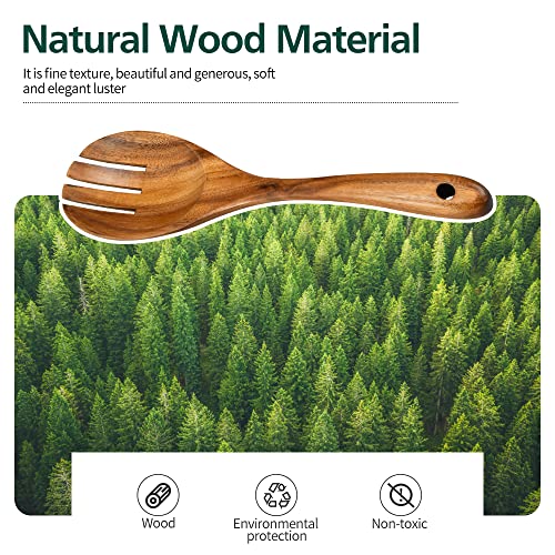 Fgbnm Salad Servers, Wood Salad Tongs thumb #3