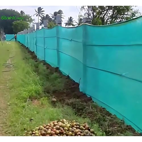 Image of NETS Green Net for Fencing Garden (5Ft X Ft) 75% UV Sunlight Protection 100GSM for Fencing, Boundary, Balcony, Multipurpose Agro Green Shed Net Roll (5Ft X 32Ft)