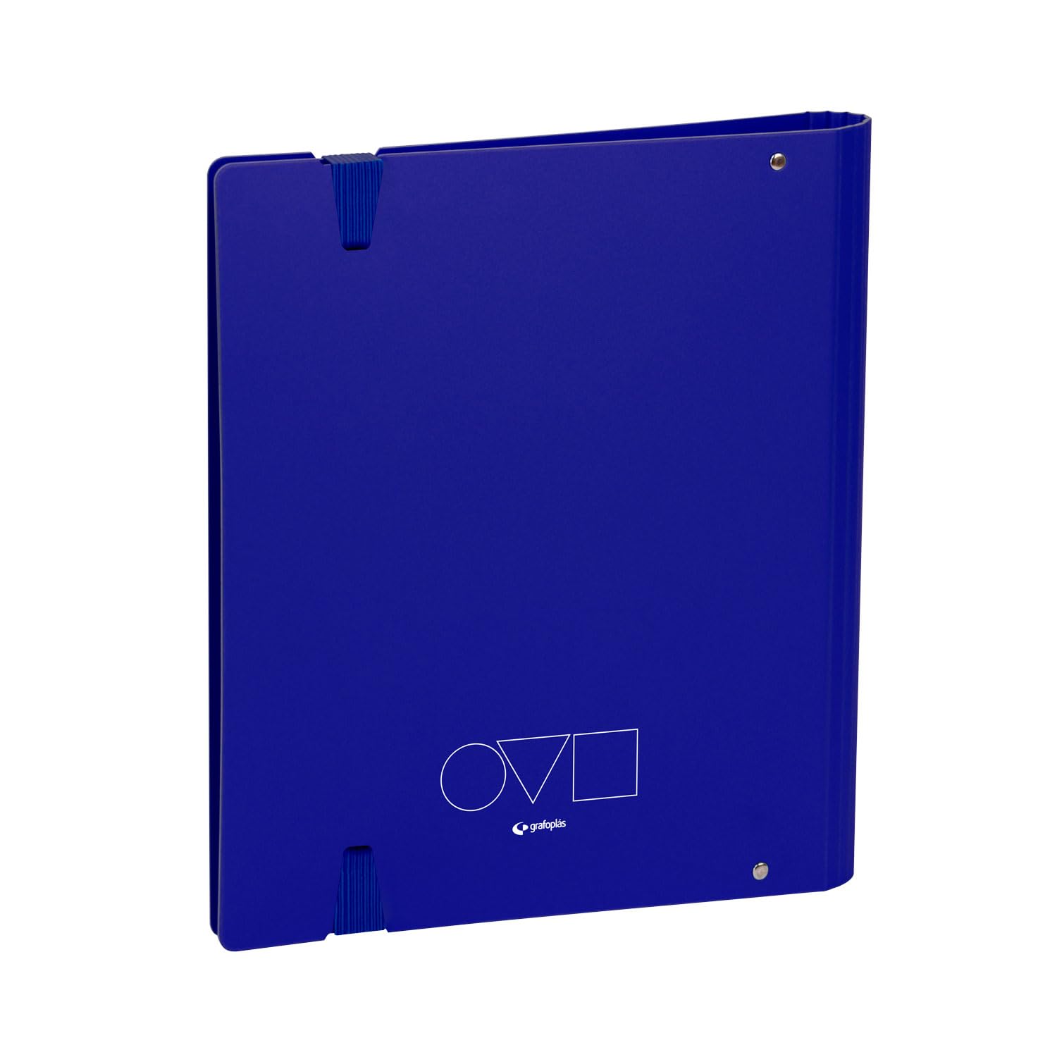 Grafoplas - Classeur 4 anneaux A4, Carpebook Polyfoam, résistant et ultraléger, Unequal minimal bleu, avec recharge, séparateurs et enveloppe, parfait pour organiser les fournitures scolaires