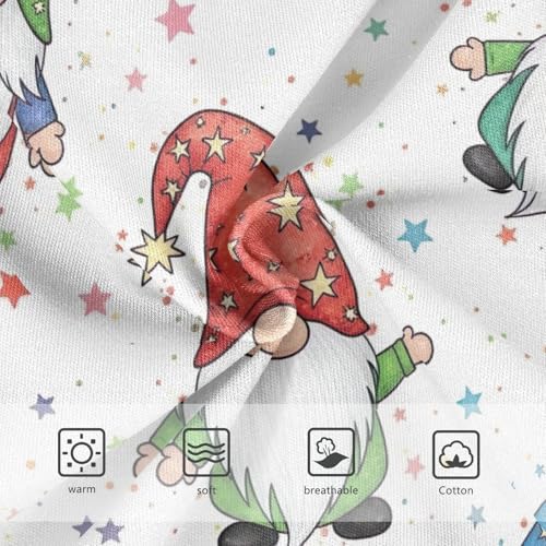 Cute Gnomes Colorful Stars White Underwear for Girls, Toddler Panties, Girls Underwear Cotton, 2–8 Years3