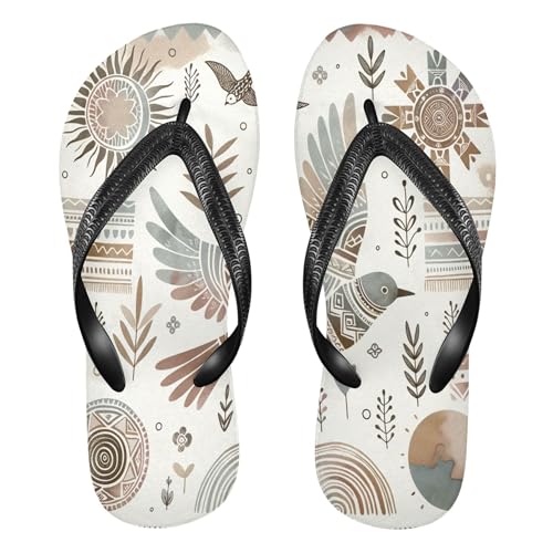 Burbuja Boho Pattern Flip Flops for Women Men, Soft Thong Sandals Rubber Slippers for Pool Beach Essentials