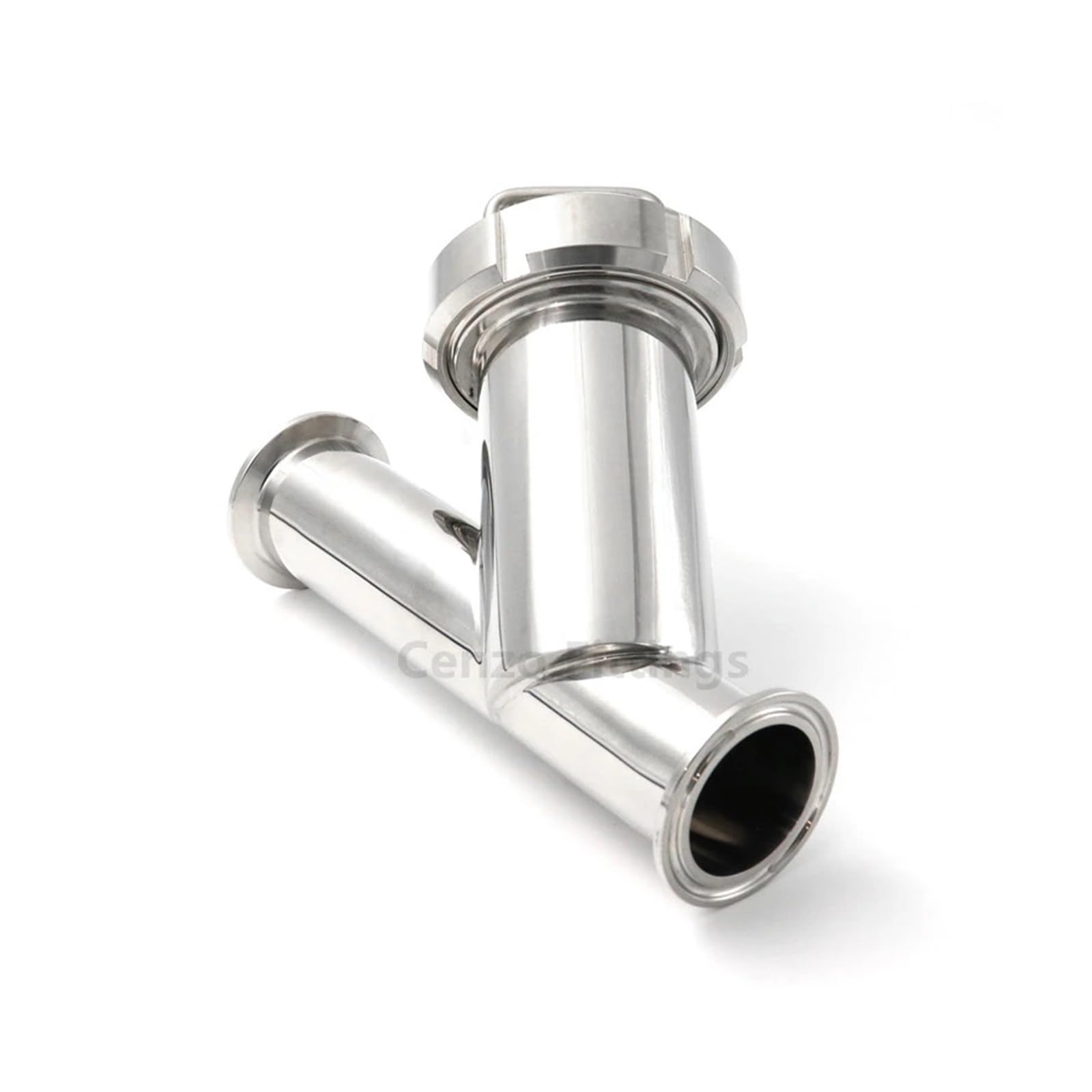 Crépine de Type Y 1-2 "SS304, triple pince sanitaire 50.5/64mm, 100 mailles(100 mesh,38MM FERRULE50.5_SS304)