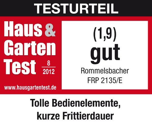ROMMELSBACHER FRP 2135/E Kaltzonenfritteuse - Fassungsvermögen 3,5 Liter, Temperatur bis 190 °C stufenlos regelbar, 30 Minuten Zeitschaltuhr, zur Reinigung zerlegbar, Edelstahl – Bild 5