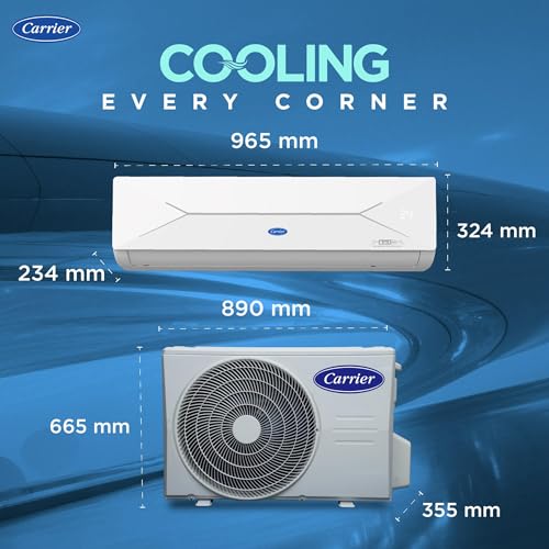 Image of Carrier 1.5 Ton 5 Star, New Star rated, Flexicool Inverter Split AC (Copper, Convertible 6-in-1 with Smart Energy Display, Insta Cool, Auto Clean and PM 2.5 Filter, ESTER EDGE Gxi-CAI18EE5R36F0, White)