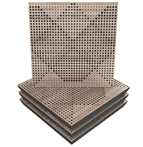 (4 Pack) Sound Absorption-Diffuse Acoustic Panel «Wilds» for rec.studio | Wood laminated: (Sonoma)