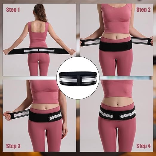 Image of PRITASHABack Pain Belt UK - Lower Back Support Brace for Men and Women- Anti-Slip Sciatica Pain Relief Belt - Sacroiliac SI Joint Hip, Pelvic Belt - Back Pain Belt For Women - REGULAR SIZE (Black)