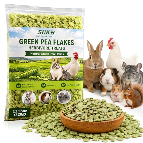 Pea Flakes for Guinea Pigs - Guinea Pig Treats Guinea Pig Snacks Pea Flakes Small Animal Treats Single Ingredient Rabbit Treats for Rabbits Hamsters & Chinchillas 11.28 oz