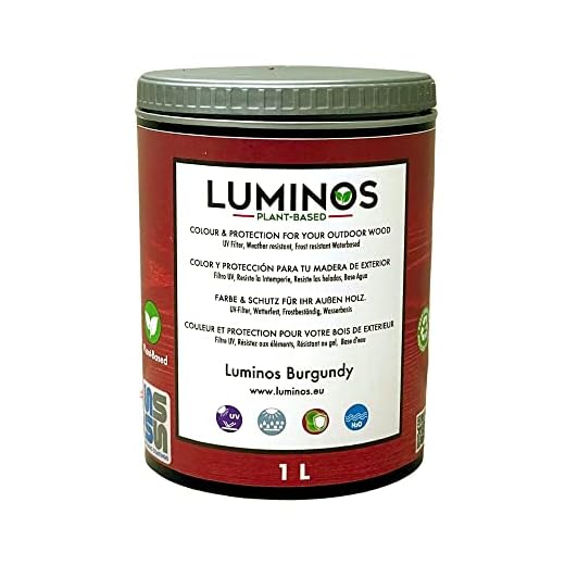 Luminos LUM1112 - BURGUNDY - Lasure Protecteur Pour Bois Couleur Bourgogne 1L