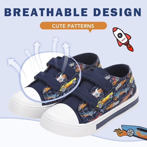 Toddler Kids Sneakers for Boys Girls Light Up Canvas Shoes Children Low Top Casual Outdoor Sneaker with Adjustable Straps4