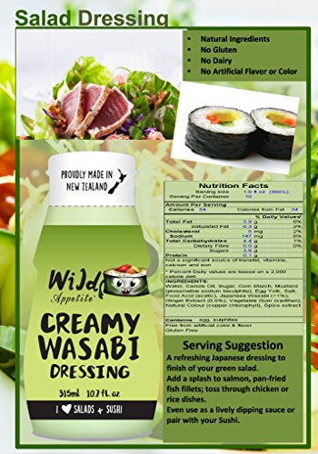 Wild Appetite Dressings 4 Pack, 2 x Honey Mustard and 1 x Wasabi Dressing and 1 x Caramelised Balsamic Dressing, 4 x 10.7oz