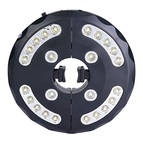 Umbrella Light, MAGTABS Shell 24LED Umbrella Lights Patio Umbrella Light Parasol Mate Waterproof Light For Patio Umbrellas Camping Tents (Color : Black)