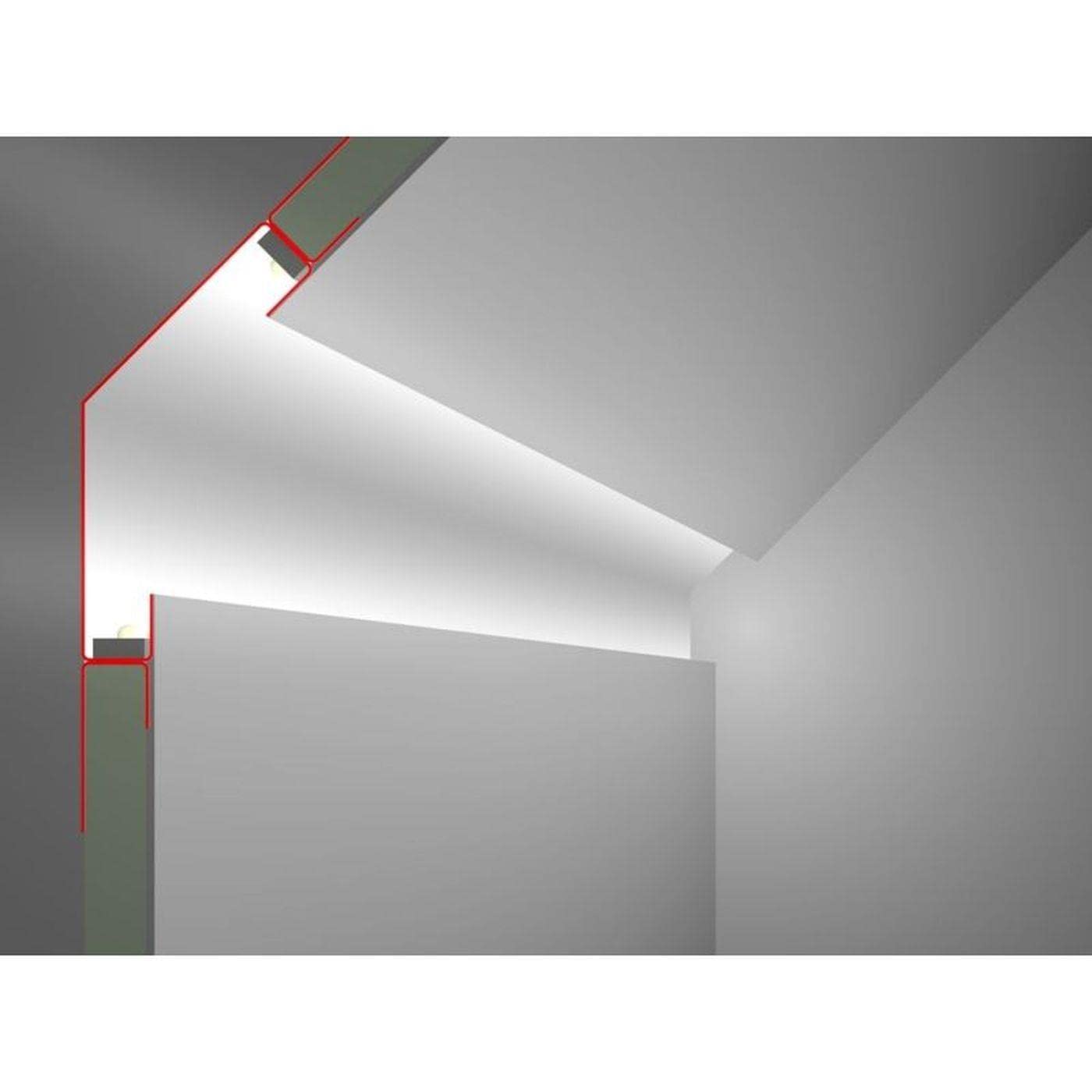 2m LED Trockenbauprofil SNL 50mm Sichtschenkel für Gipskartonplatten Stahl Zinkblech