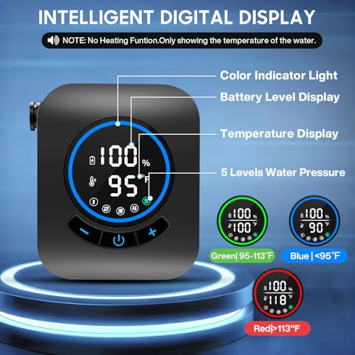 Image of 7800mAh Upgrade Portable Camping Shower with Digital Display & Temperature