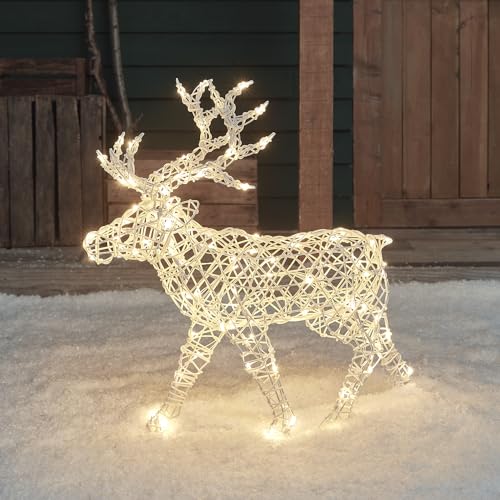 Lights4fun 3-in-1 Arkendale LED Rentier Beleuchtet 70cm Hirsch Figur...