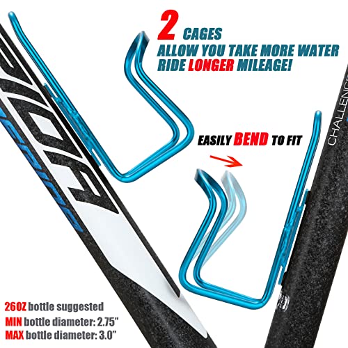 Image of USHAKE Water Bottle Cages, Basic MTB Bike Bicycle Alloy Aluminum Lightweight Water Bottle Holder Cages Brackets(2 Pack- Drilled Holes Required)