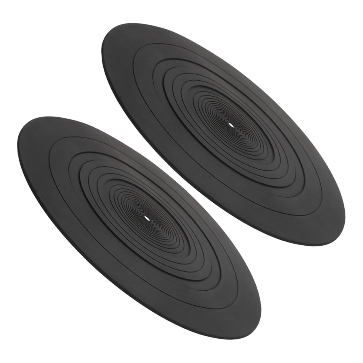 Abaodam 2 Tappetini in Silicone Nero per Giradischi, Antistatici, Proteggono i Dischi in Vinile, Sostituzione per Lettore Vinile, 2 Pezzi