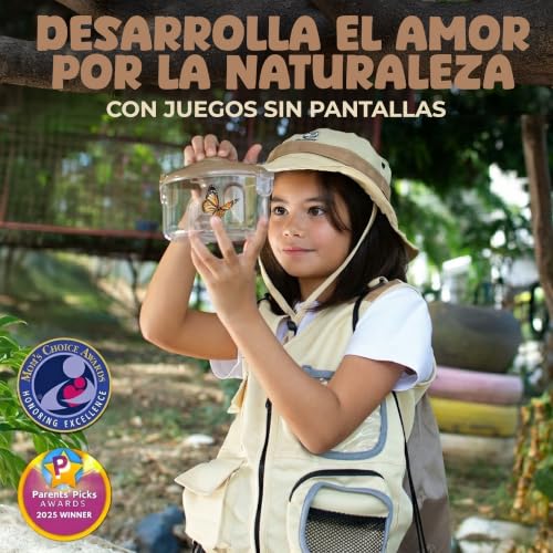 Kit explorador niños con chaleco disfraz y herramientas de observación exterior 2