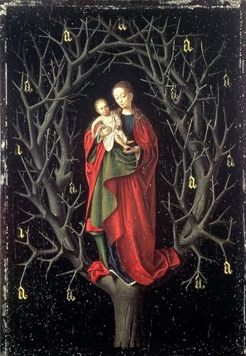 Lienzo de Nuestra Señora del Árbol Seco de Petrus Christus, mural de 60x90cm para dormitorio