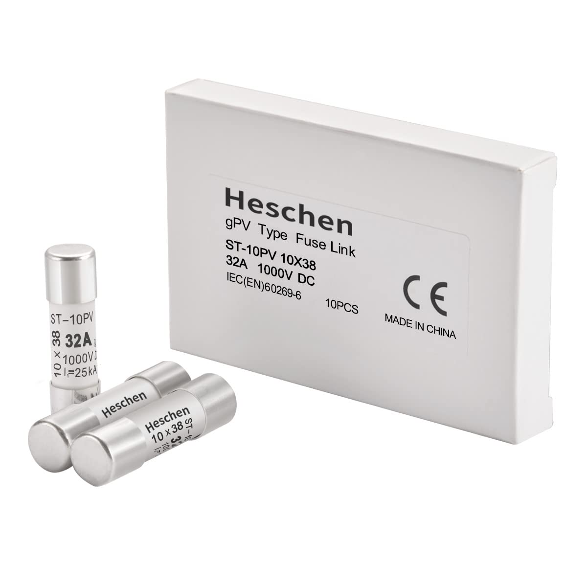 Fusibili Solari GPV 32A 1000VDC - Per Impianti Fotovoltaici, 10 Pezzi