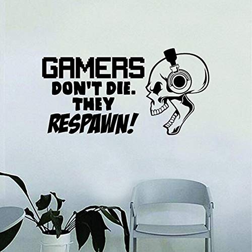 Gadgets Wrap Gamers Don't Die They Respawn Skull Wall Decal Quote Home Décor