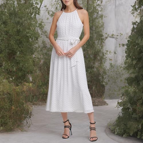 Image of DKNY Women's Halter Faux Wrap Midi Dress