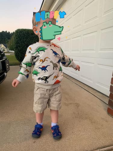 Image of Popshion Toddler Boys Sweatshirt Cotton Lightweight Kids Winter Warm Sweater Crewneck Pullover Tops