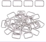 Swpeet 60Pcs 1 Inch / 25mm Sliver Heavy Duty Metal Rectangle Ring, Webbing Belts Buckle Metal Rings for for Belt Bags DIY Accessories Keychains Belts and Dog Leash(Metal Rectangle Ring, Sliver)