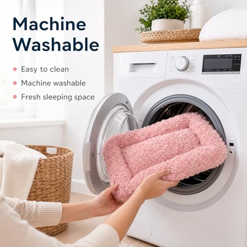 Image of Dog Crate Pad for Crate /Floor /Car for Extra Small Dogs Washable | Small Dogs Crate Pad with Non Slip Bottom,Soft Dog Crate Pad for Toy Poodle Yorkshire Chihuahua,18 inchx12 inch Pink