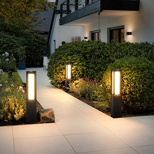Image of Landscape Path Light, Aluminum 8W 800LM Luxury LED Lighting, 32 Inches Modern Outdoor Bollard Lighting for Lawn, Patio, Courtyard and Driveway Decoration